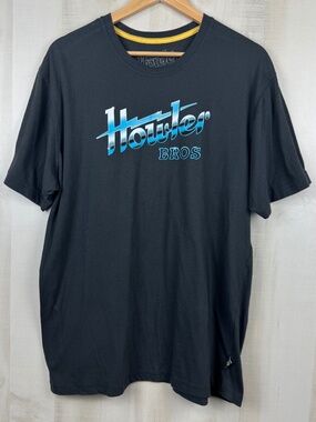 Howler Brothers Men’s Short Sleeve T-Shirt Electric Blue Logo Charcoal Gray XL